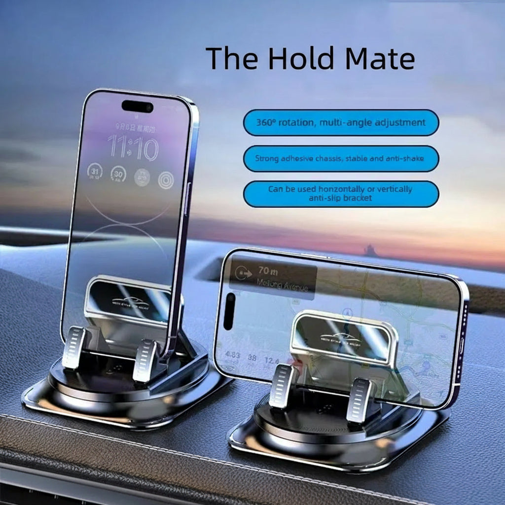Universal Car Phone Mount Anti-Slip Silicone Dashboard Holder 360-Degree Free Rotation Head-Up Navigation Stand for Mobile Phone